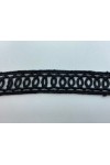 Siyah Mat Polyester Güpür Brode Bant, İthal, 2 cm
