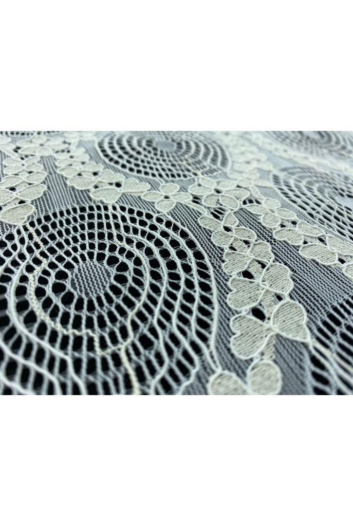 Fikse Edilmiş Kordlu Pamuk Naylon Yerli Dantel - 153 cm