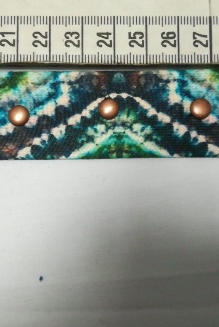 Şerit Yerli Bant Raşel Polyester Taşlı Batik Desen Renkli 3 CM