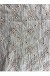 Kahverengi Brode Vual Kumaş Pamuk Polyester  - Bohrer Desenli - 135 CM