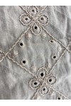 Kahverengi Brode Vual Kumaş Pamuk Polyester  - Bohrer Desenli - 135 CM