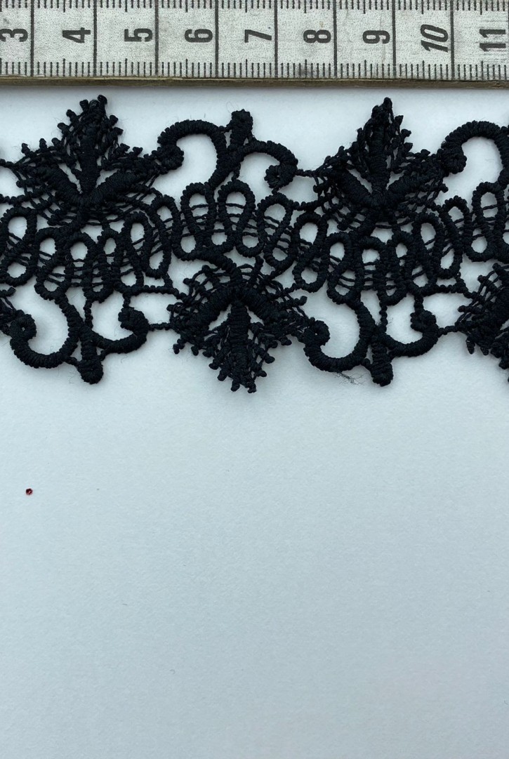 Brode İthal Güpür Bant Mat Polyester Siyah 5 CM