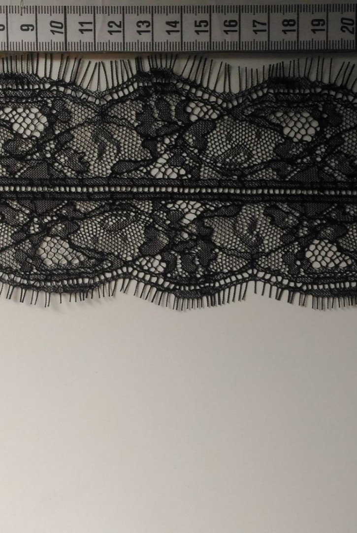 Siyah İthal Naylon Sakallı Dantel Bant