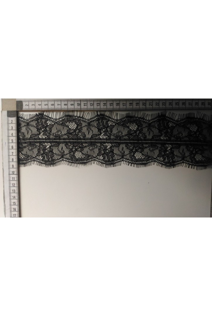 Siyah İthal Naylon Sakallı Dantel Bant