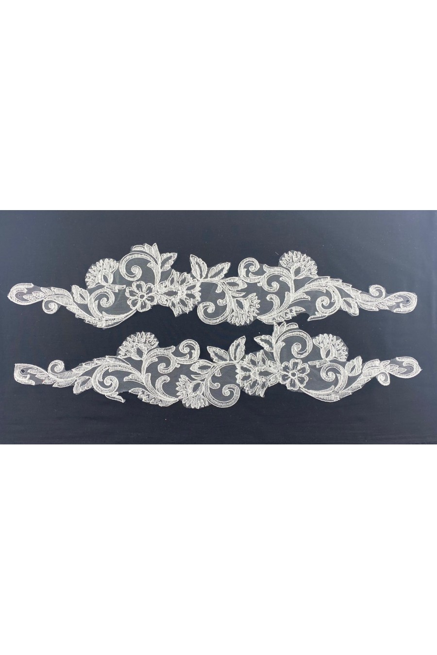 5731-ADET Ham Düz Kordlu Aplik Yerli Polyester Brode Kumaş