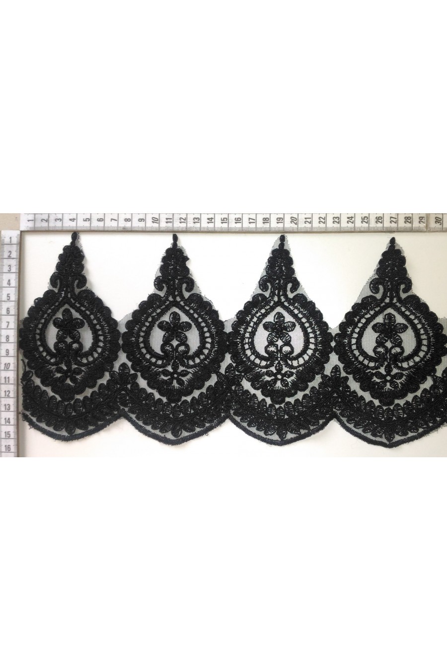 Düz Siyah Polyester Brode Bant