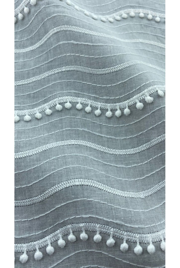 18579 BRODE/İTHAL/LEZ/VUAL/PAMUK POLYESTER/BOHRERLİ/OFF WHITE/135 CM