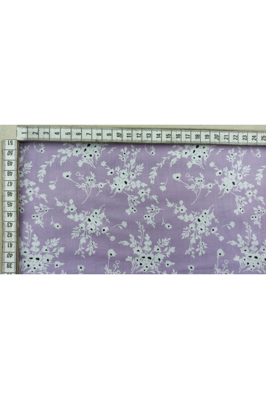 Lila Çiçek Desenli Viskon Kumaş, 150 cm