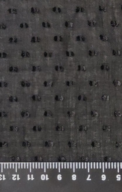 Siyah Viskon Polyester Şifon Kumaş, 135 cm