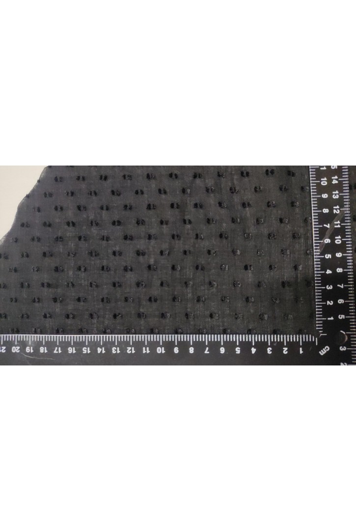 Siyah Viskon Polyester Şifon Kumaş, 135 cm