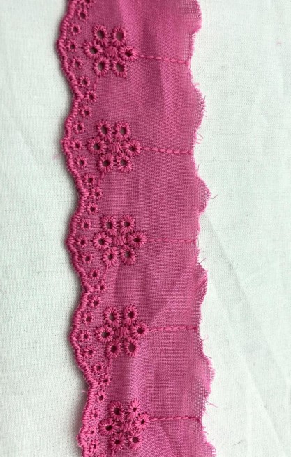 Pembe Bohrer Desenli Brode Bant