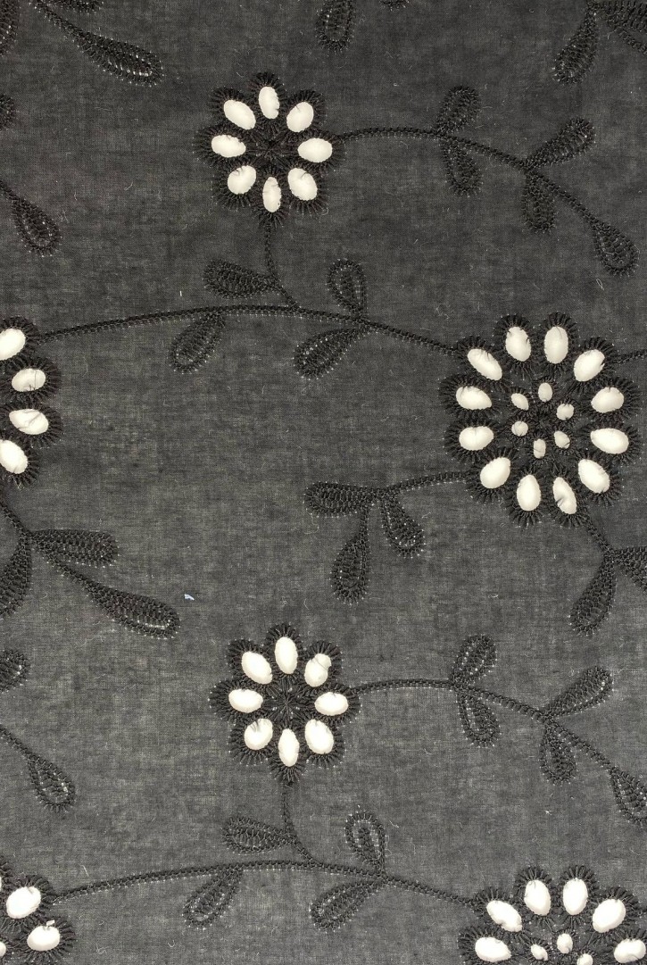 18716 BRODE/İTHAL/LEZ/MAT POLYESTER/VUAL/BLACK/135 CM