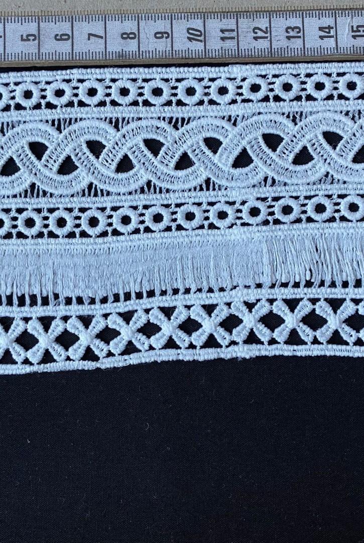 9,5 cm İthal Ham Mat Polyester Güpür Brode Bant