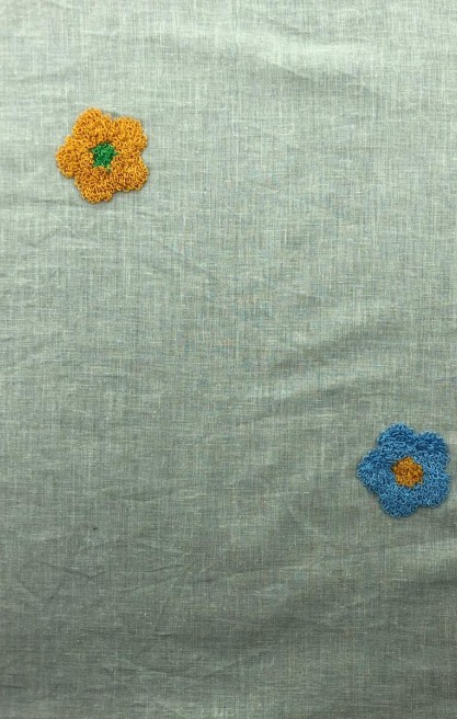 Papatya Nakışlı Taş Zemin Vual İthal Brode - 135 cm