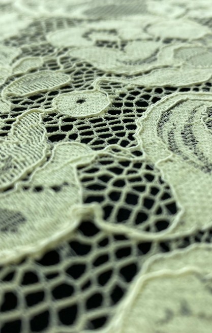 Sarı Pamuk Naylon Dantel