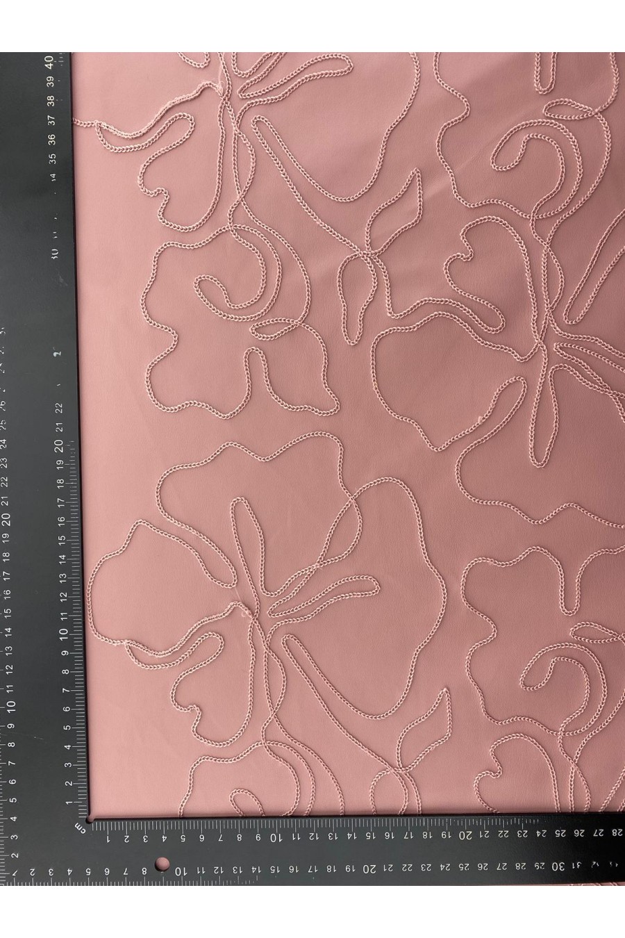 20529 KUMAŞ/YERLİ/LEZ/POLYESTER/DERİ/NAKIŞLI/PEMBE/150 CM