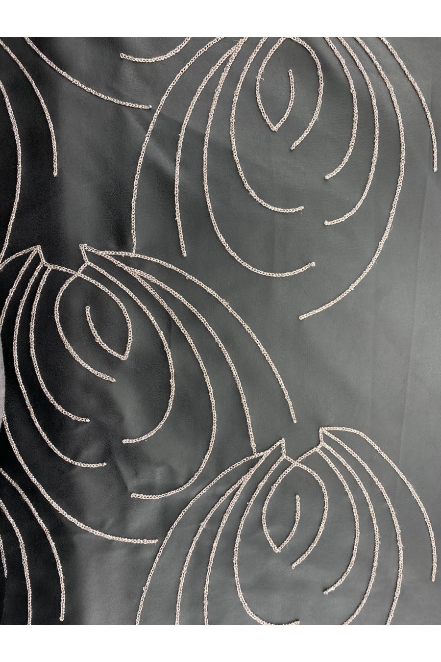 20530 KUMAŞ/YERLİ/LEZ/POLYESTER/DERİ/NAKIŞLI/SİYAH/150 CM