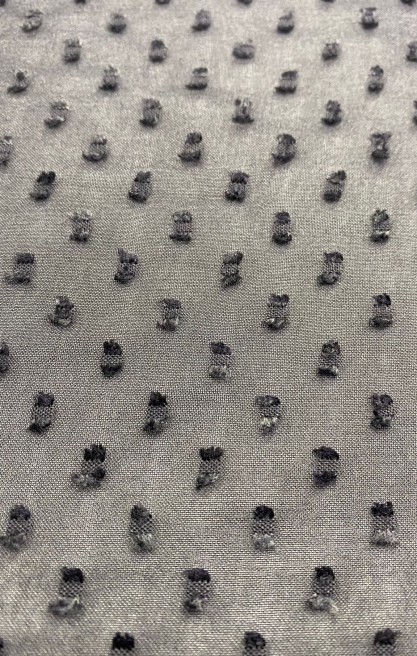 Şifon Yerli Lez Polyester Puanlı Metalleştirilmiş Siyah 150 CM