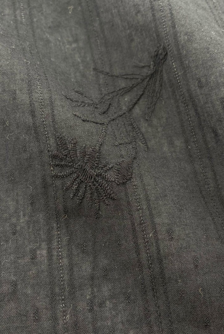 Siyah Vual Kumaş – İthal Polyester | 135 cm | Tunik & Şal Tasarımları İçin