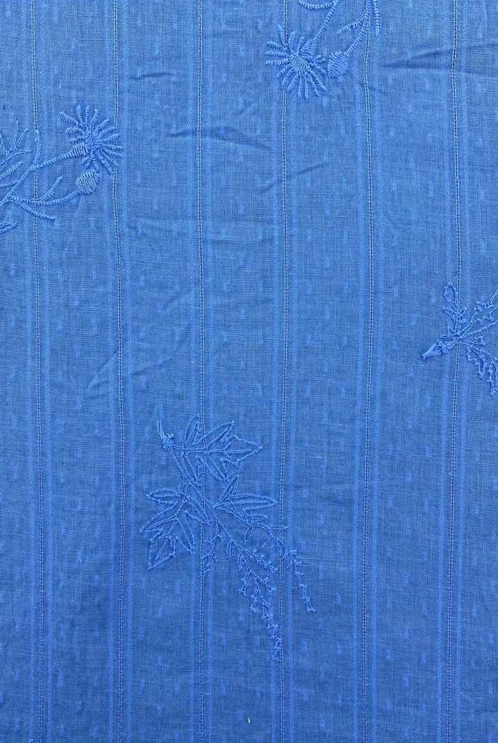 Mavi Vual Kumaş – Hafif Polyester Dokulu | 135 cm | Yazlık Elbise & Gömlek İçin