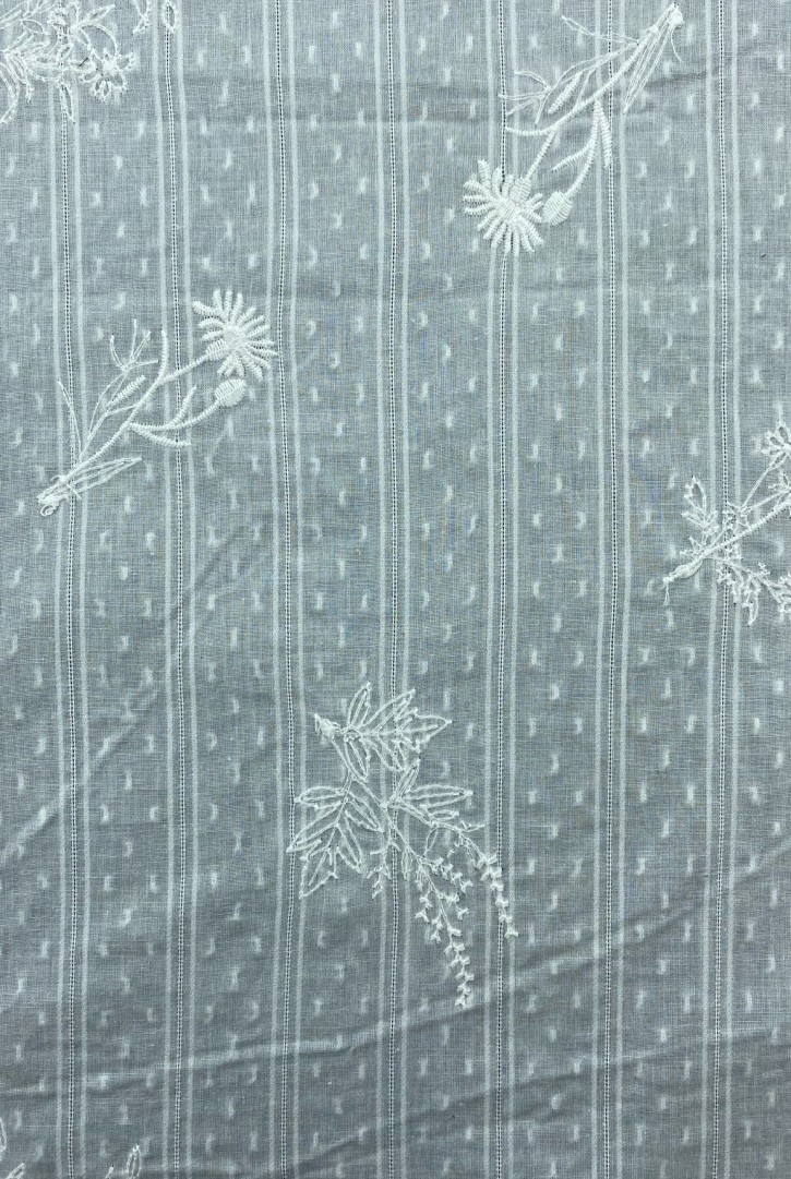 Off White Vual Kumaş – İthal Polyester | 135 cm