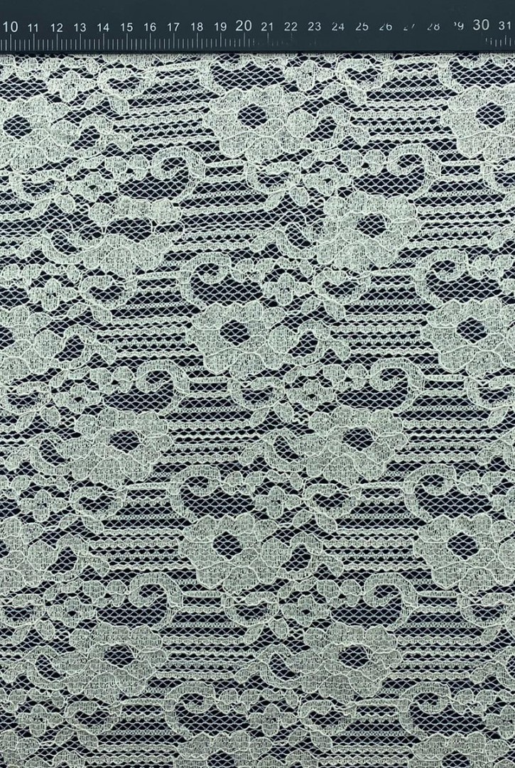 Fiksasyon İşlemli Pamuk Polyester Dantel Kumaş, 148 cm