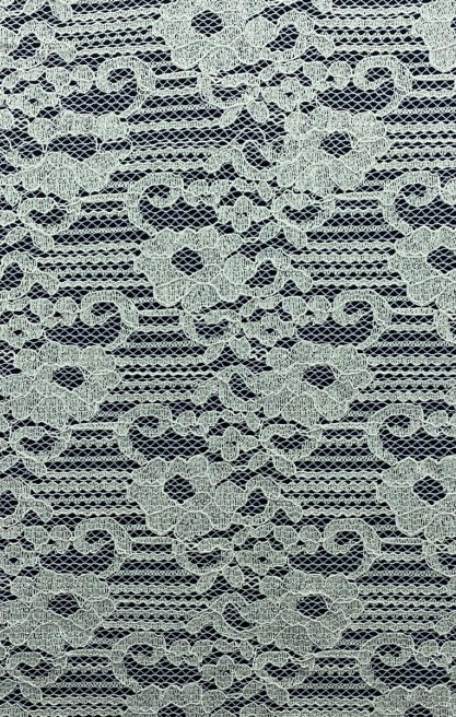 Fiksasyon İşlemli Pamuk Polyester Dantel Kumaş, 148 cm