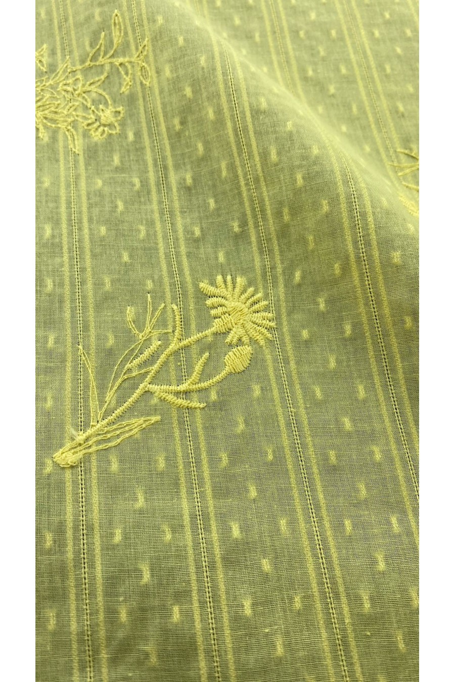 19371-METRE Sarı Vual Polyester Kumaş – 135 cm En | Enerjik Yaz Tasarımları İçin