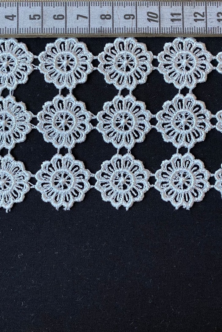 7,5 cm Ham Polyester Güpür Brode Bant, Yerli