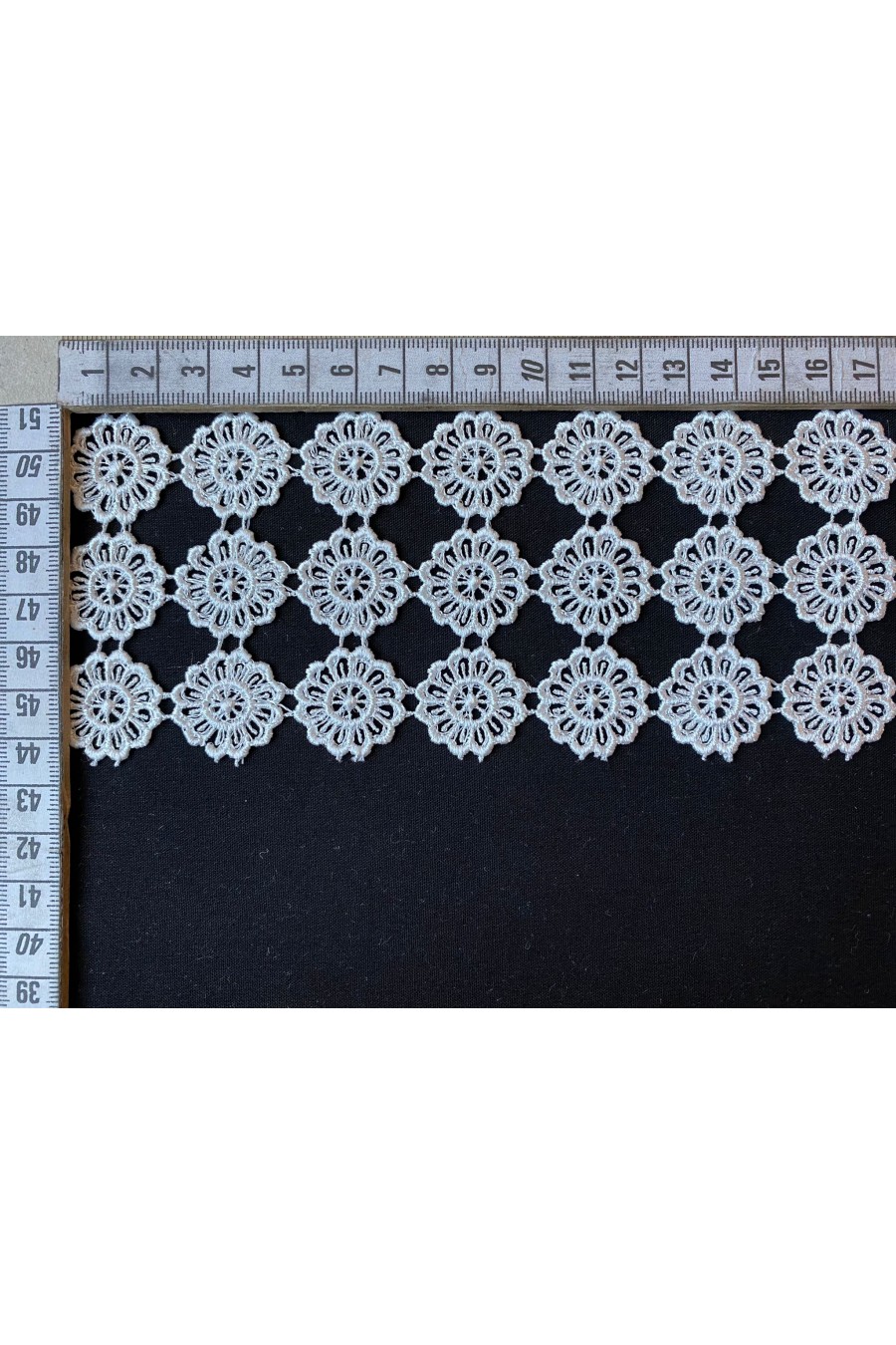 7,5 cm Ham Polyester Güpür Brode Bant, Yerli