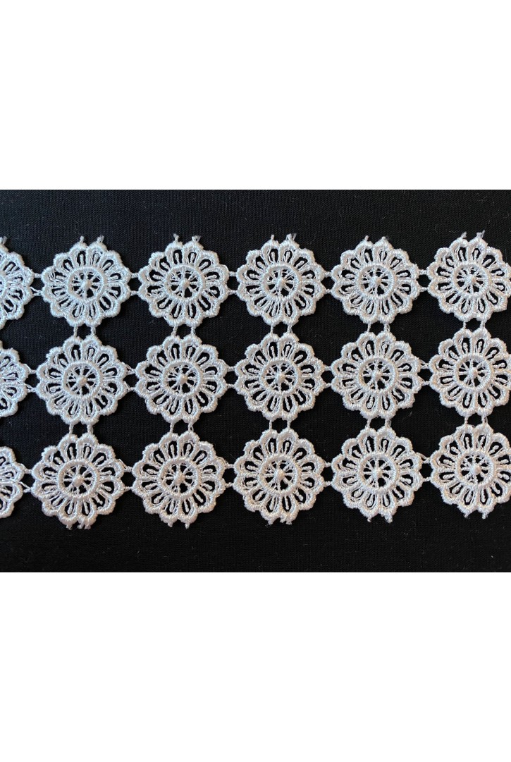 7,5 cm Ham Polyester Güpür Brode Bant, Yerli