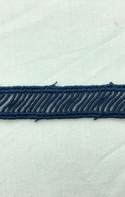 Mavi Polyester Güpür Brode