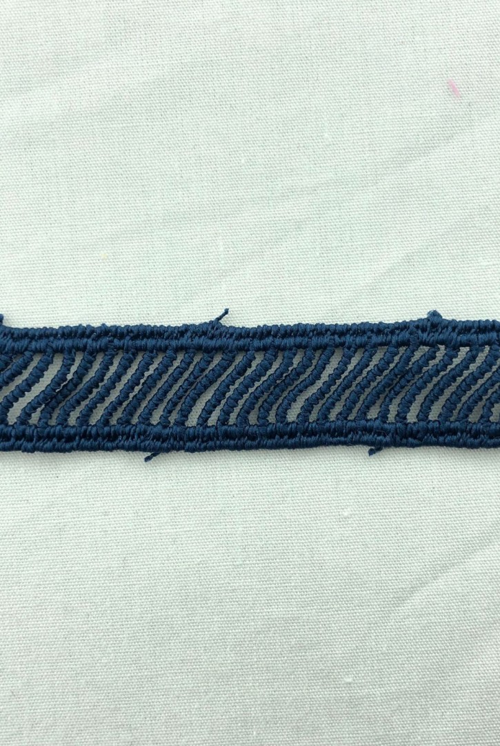 Mavi Polyester Güpür Brode