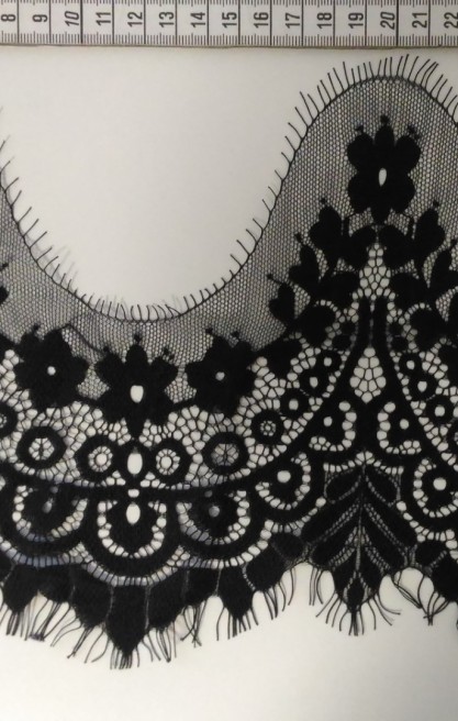 Siyah Sakallı Naylon İthal Dantel Bant