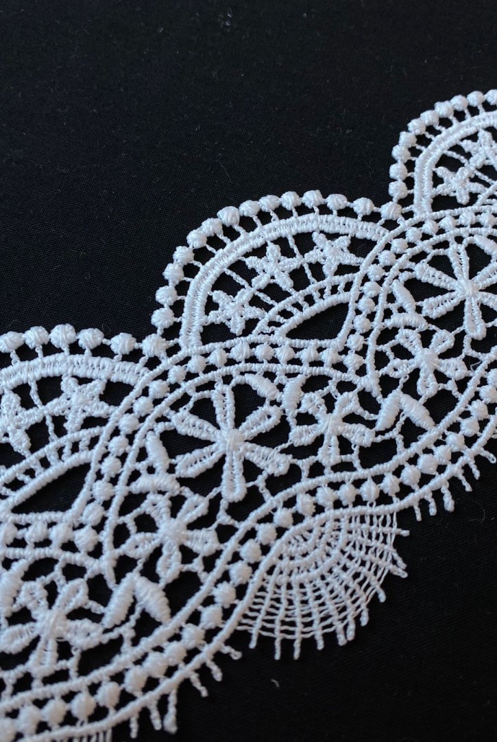 7,5 cm Ham Mat Polyester Güpür Brode Bant