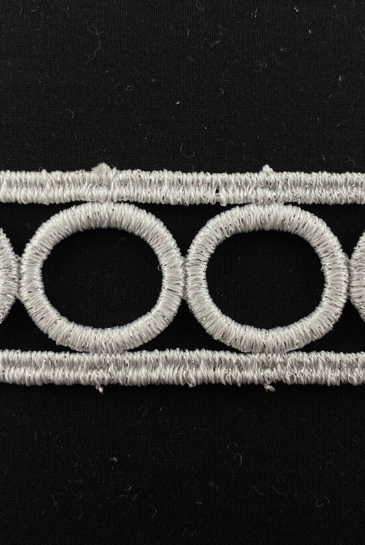 3,5 cm Genişliğinde Gümüş Lurex Brode Bant