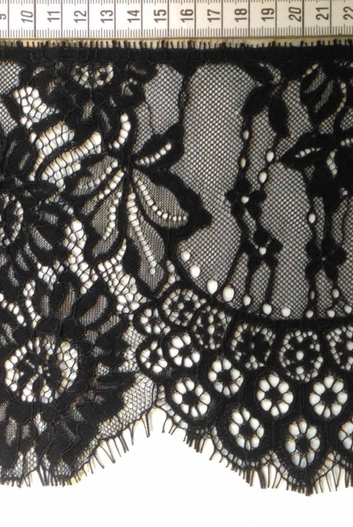 Siyah Sakallı Naylon Kordlu Bant Dantel