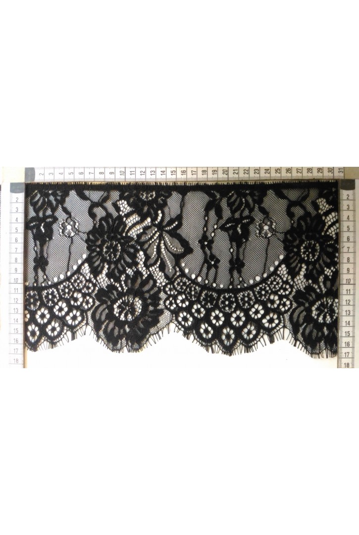 Siyah Sakallı Naylon Kordlu Bant Dantel