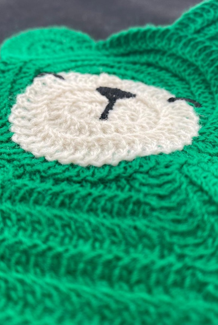 Yeşil Akrilik Aplik – Tığ İşi