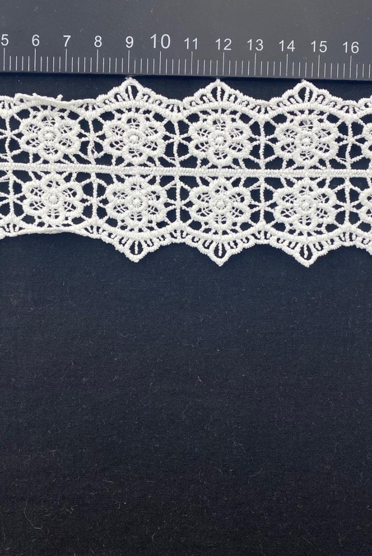 Ham Mat Polyester Güpür Brode Bant, 6 cm