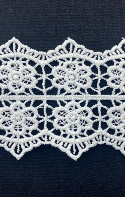 Ham Mat Polyester Güpür Brode Bant, 6 cm