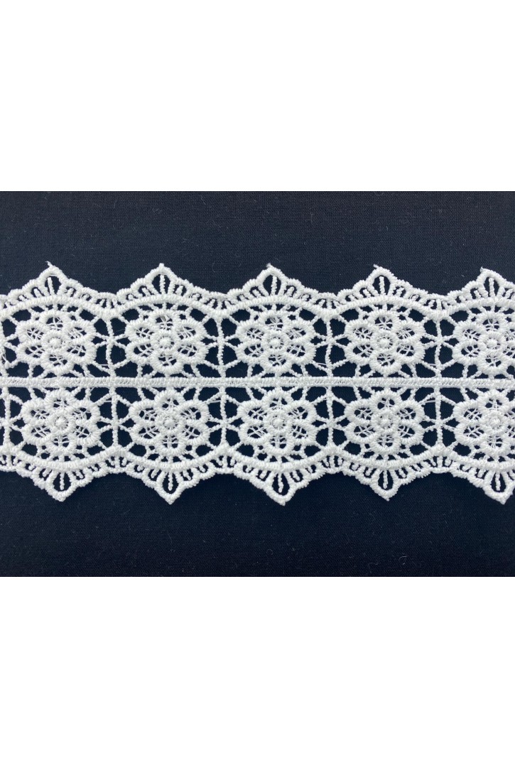 Ham Mat Polyester Güpür Brode Bant, 6 cm