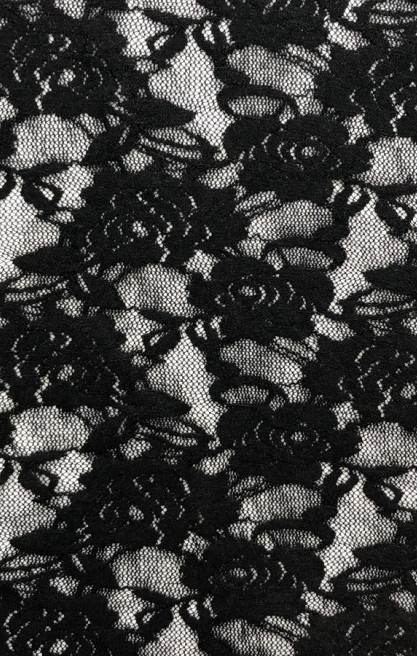Siyah Likralı Naylon Dantel, İthal