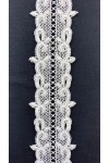 Beyaz Mat Polyester Güpür Brode Bant, 5.5 cm