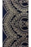 Siyah Tül Üzeri Gold Kordeneli İthal Brode Bant, 16 cm
