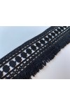 5 cm Siyah İthal Mat Polyester Güpür Brode Bant