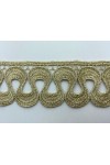 B Kalite Gold Renk Lurex Güpür Brode, 5 cm