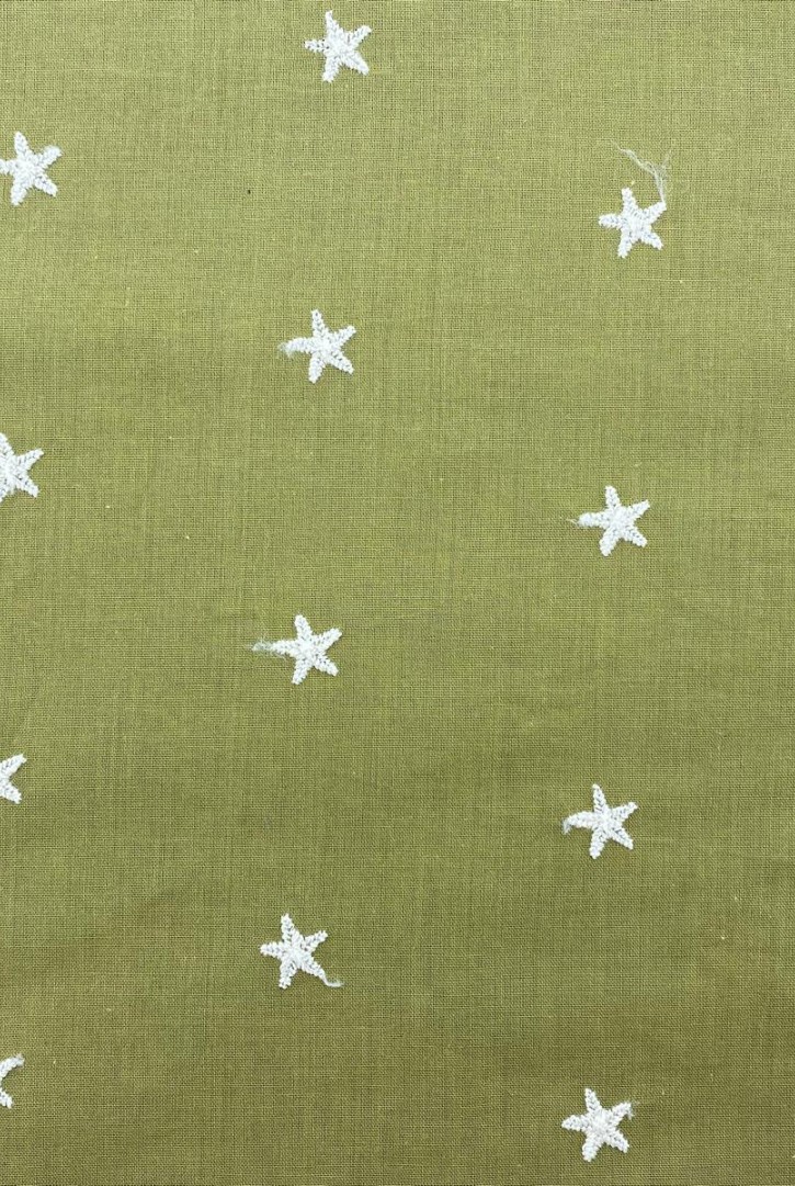 Yağ Yeşili Yıldızlı Mat Polyester Vual