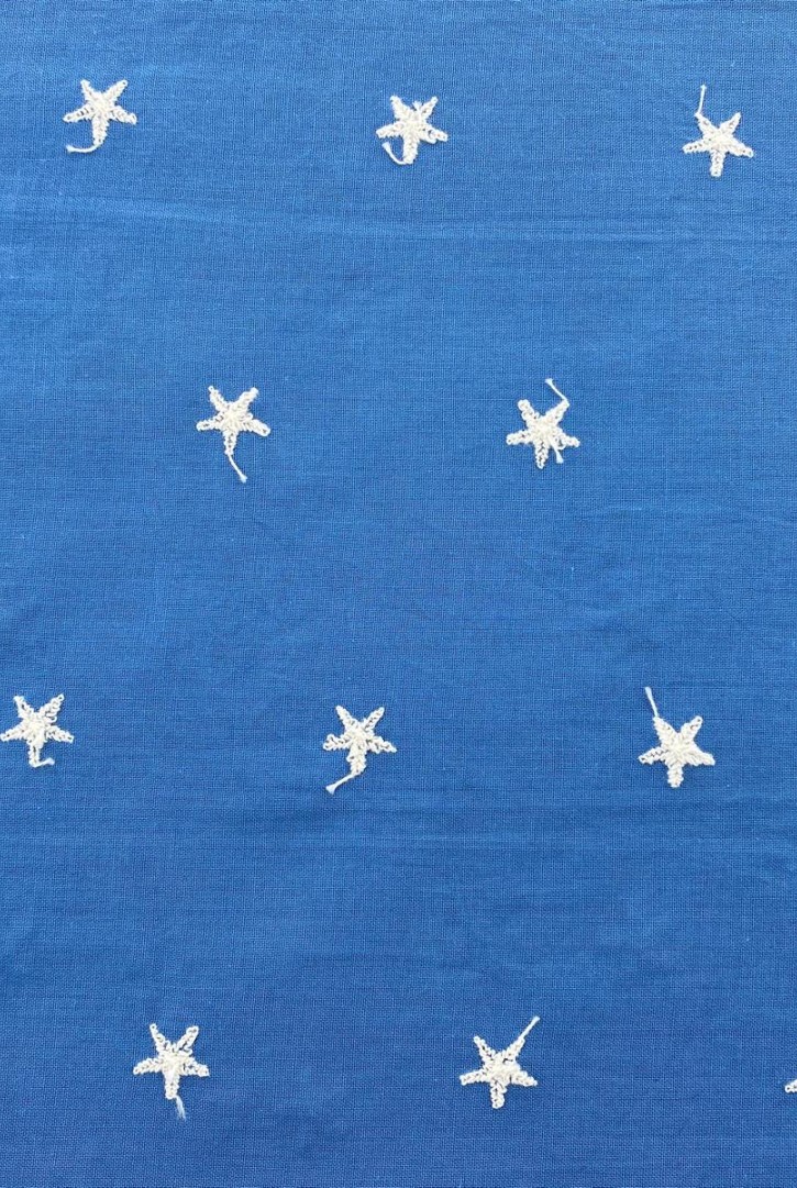 Yıldız Desenli İndigo Vual Brode, Ham İplik