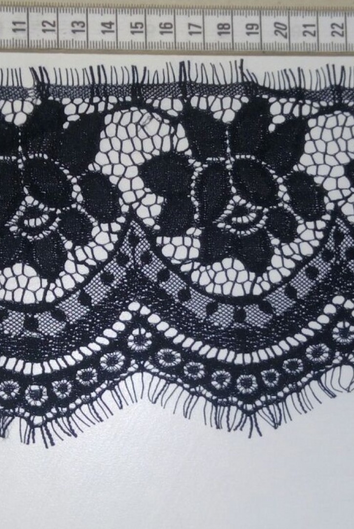 Siyah Sakallı Naylon Dantel Bant, İthal